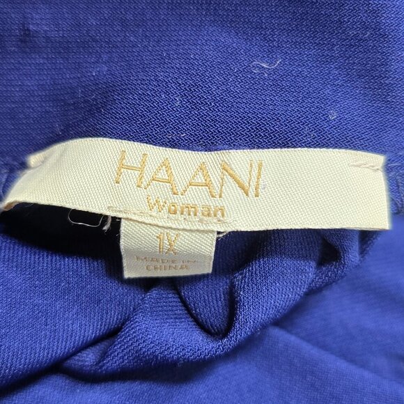 Haani Navy Blue Long Maxi Pleated Jersey Knit Formal Dress - Picture 5 of 6